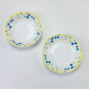 Arcopal FESTON PENSEA yellow blue fluted salad plates